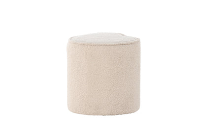Heart Kids Pouf, Beige, Teddypolyester