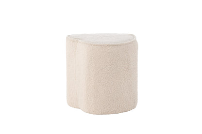 Heart Kids Pouf, Beige, Teddypolyester