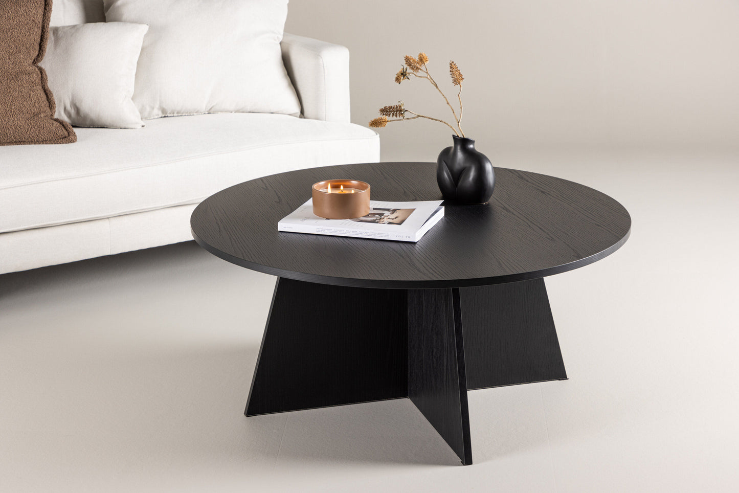 Bootcut Sofatisch aus MDF in Schwarz