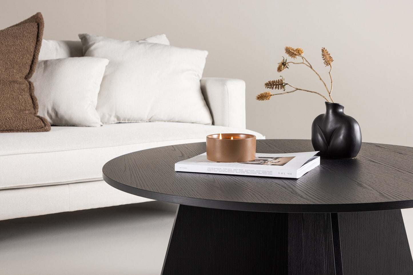 Bootcut Sofatisch aus MDF in Schwarz