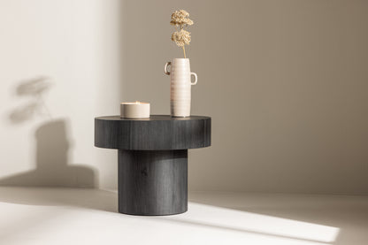 Malung Beistelltisch aus FSC®-zertifiziertem MDF in Schwarz, Ø50cm