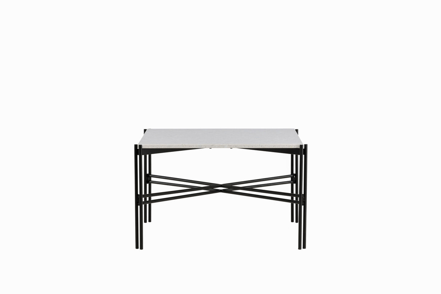 Razzia Couchtisch aus Stahl/Terrazzo in Weiß/Schwarz
