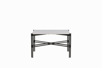 Razzia Couchtisch aus Stahl/Terrazzo in Weiß/Schwarz