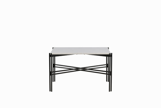Razzia Couchtisch aus Stahl/Terrazzo in Weiß/Schwarz