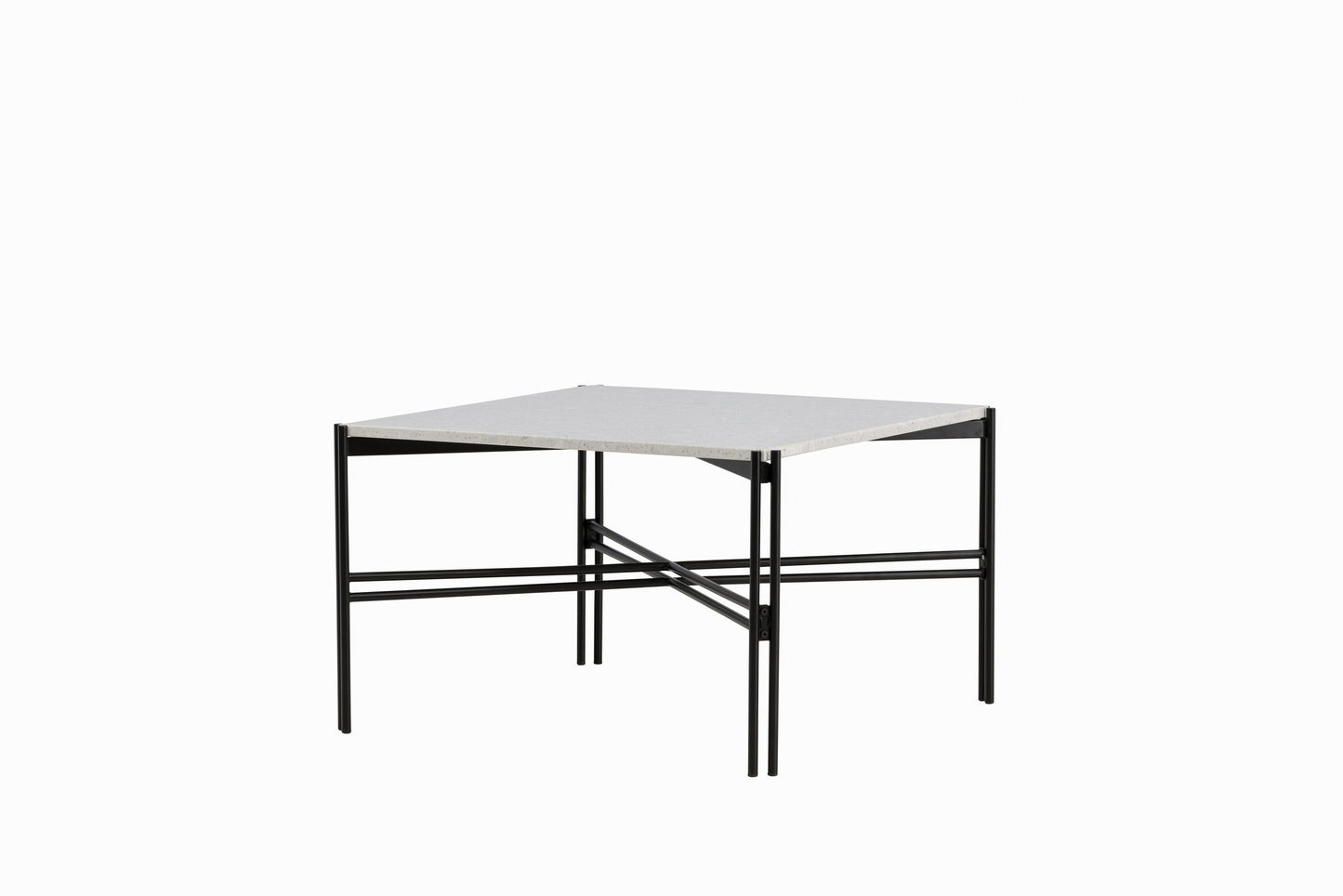 Razzia Couchtisch aus Stahl/Terrazzo in Weiß/Schwarz
