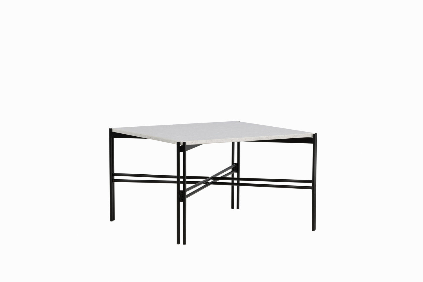 Razzia Couchtisch aus Stahl/Terrazzo in Weiß/Schwarz