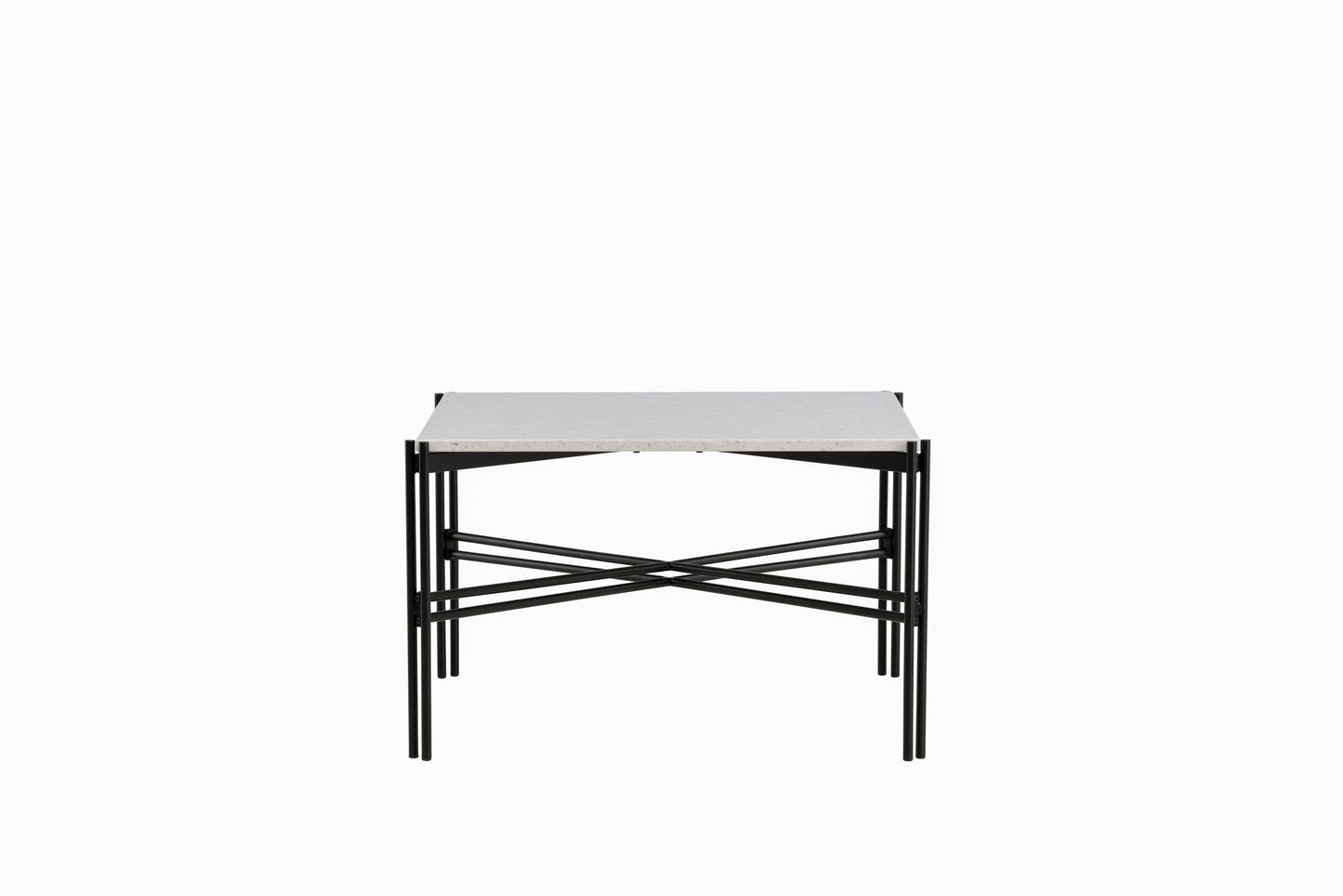 Razzia Couchtisch aus Stahl/Terrazzo in Weiß/Schwarz