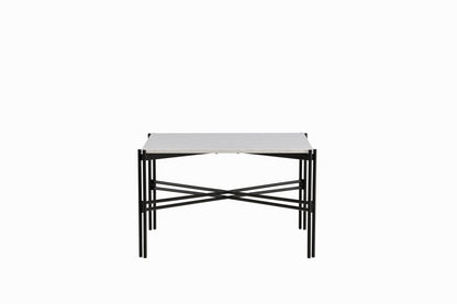 Razzia Couchtisch aus Stahl/Terrazzo in Weiß/Schwarz