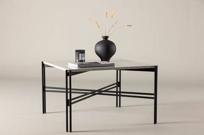 Razzia Couchtisch aus Stahl/Terrazzo in Weiß/Schwarz