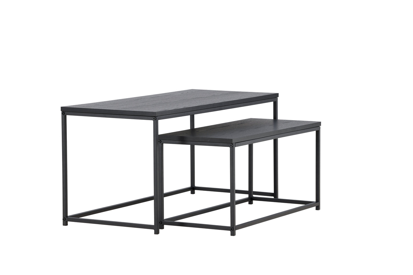 Mallan Couchtisch 2er Set aus Stahl/MDF in Schwarz