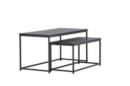 Mallan Couchtisch 2er Set aus Stahl/MDF in Schwarz