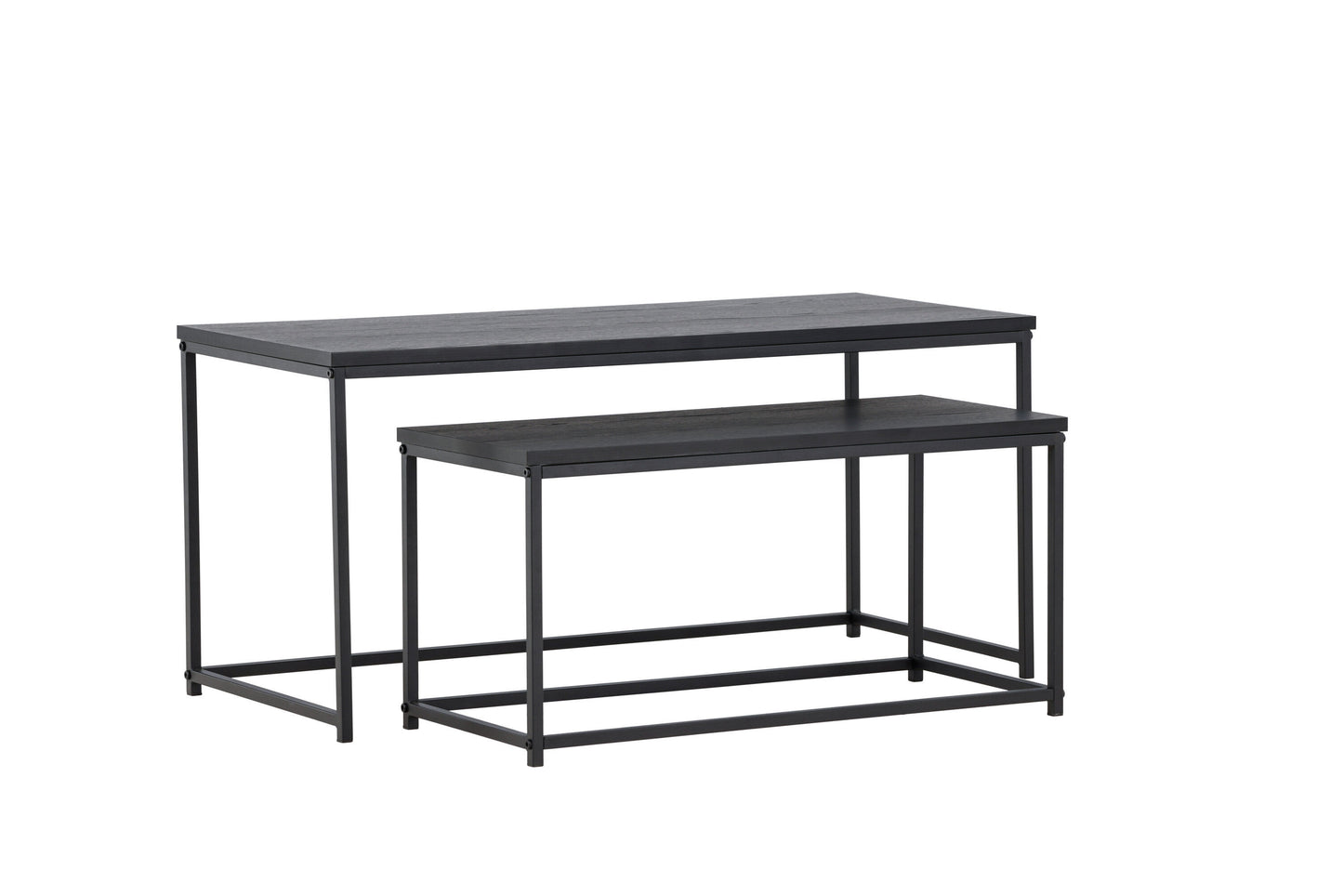 Mallan Couchtisch 2er Set aus Stahl/MDF in Schwarz
