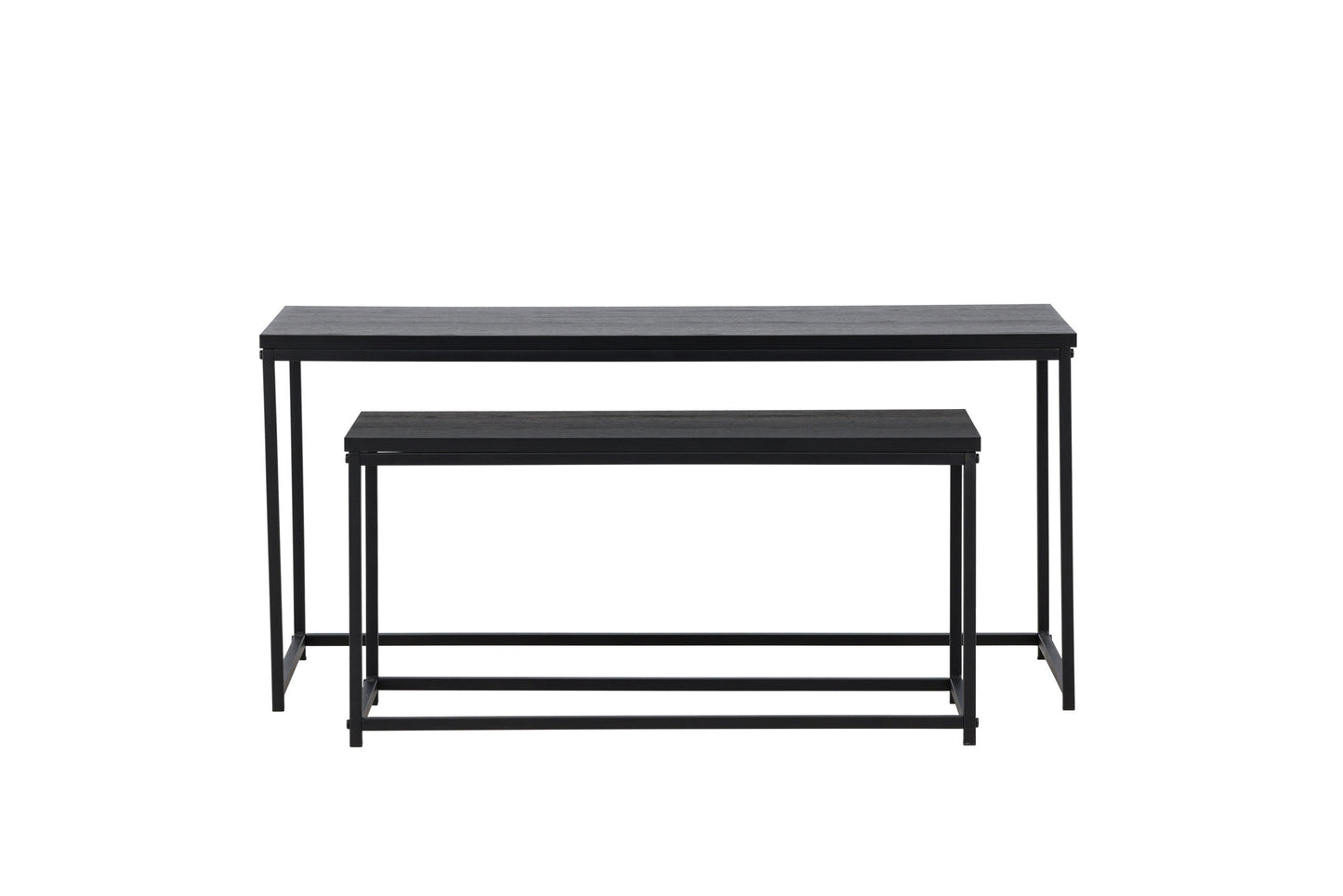 Mallan Couchtisch 2er Set aus Stahl/MDF in Schwarz