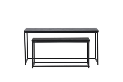 Mallan Couchtisch 2er Set aus Stahl/MDF in Schwarz