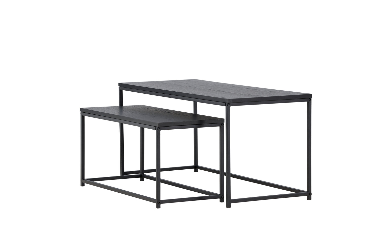 Mallan Couchtisch 2er Set aus Stahl/MDF in Schwarz