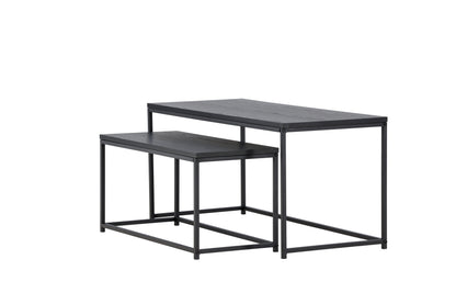 Mallan Couchtisch 2er Set aus Stahl/MDF in Schwarz