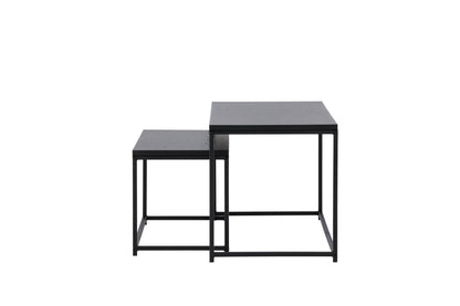Mallan Couchtisch 2er Set aus Stahl/MDF in Schwarz