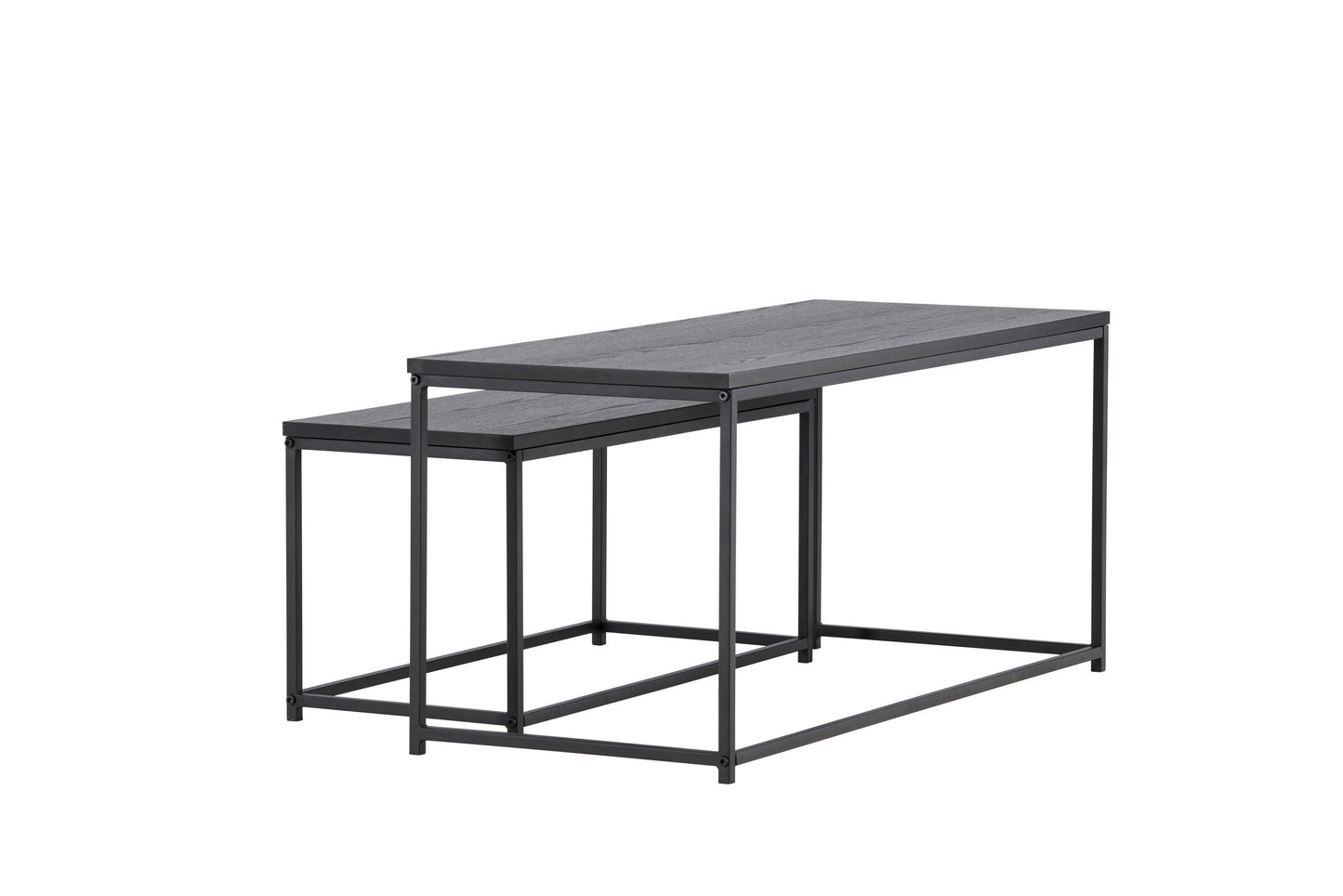 Mallan Couchtisch 2er Set aus Stahl/MDF in Schwarz