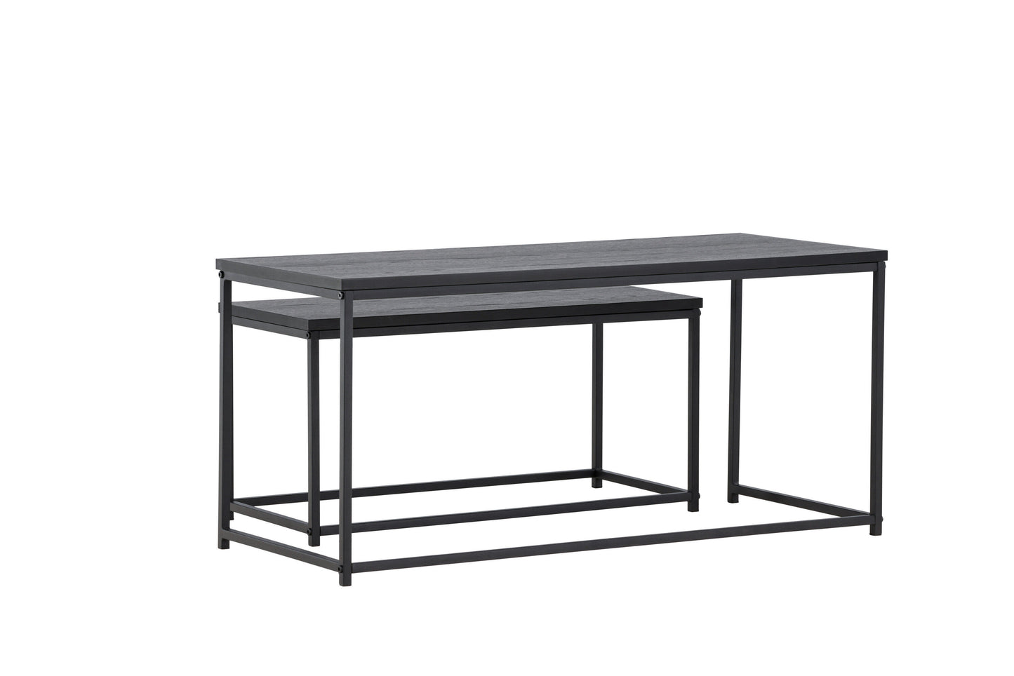 Mallan Couchtisch 2er Set aus Stahl/MDF in Schwarz