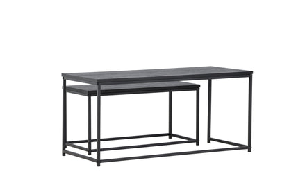Mallan Couchtisch 2er Set aus Stahl/MDF in Schwarz