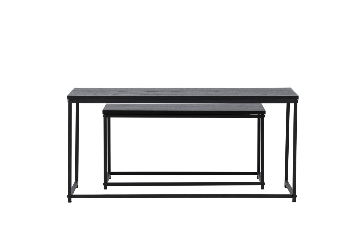 Mallan Couchtisch 2er Set aus Stahl/MDF in Schwarz
