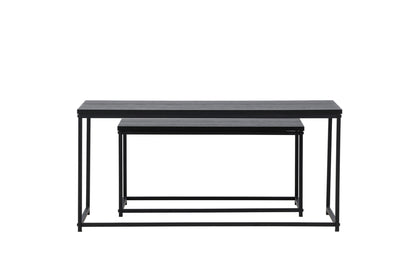 Mallan Couchtisch 2er Set aus Stahl/MDF in Schwarz