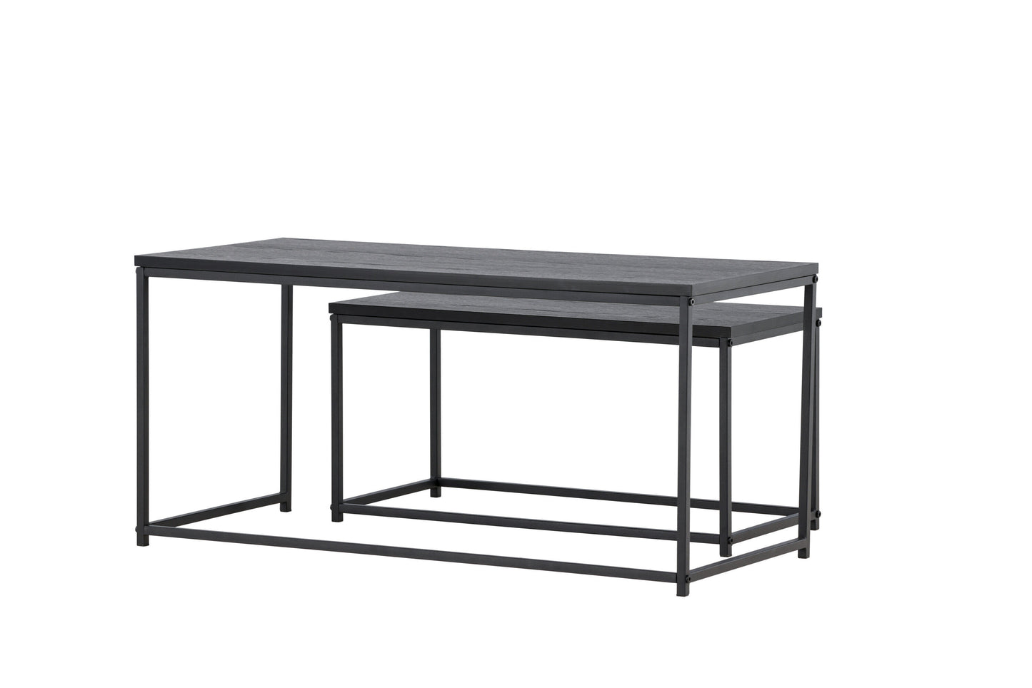 Mallan Couchtisch 2er Set aus Stahl/MDF in Schwarz