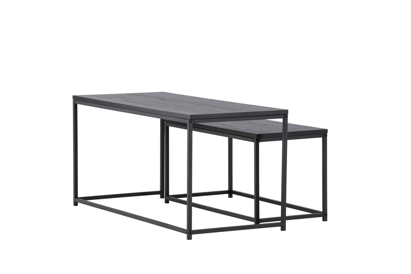 Mallan Couchtisch 2er Set aus Stahl/MDF in Schwarz