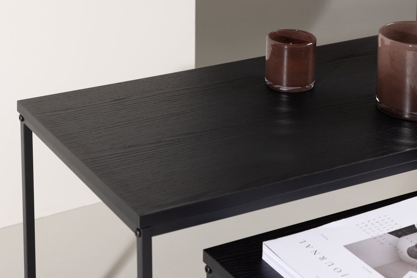 Mallan Couchtisch 2er Set aus Stahl/MDF in Schwarz