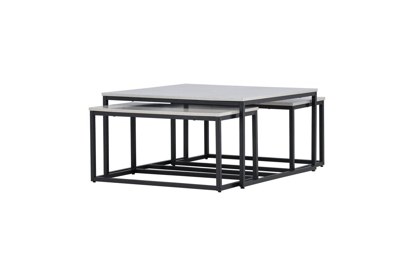 Solna Couchtisch 3er Set auf MDF/Stahl in Steinoptik