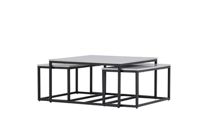 Solna Couchtisch 3er Set auf MDF/Stahl in Steinoptik
