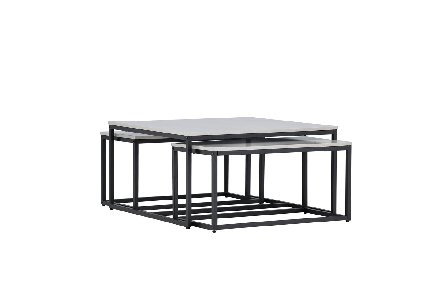 Solna Couchtisch 3er Set auf MDF/Stahl in Steinoptik