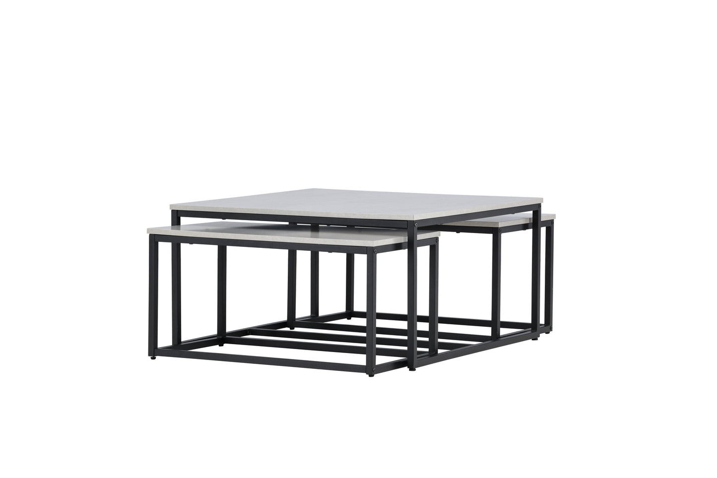 Solna Couchtisch 3er Set auf MDF/Stahl in Steinoptik