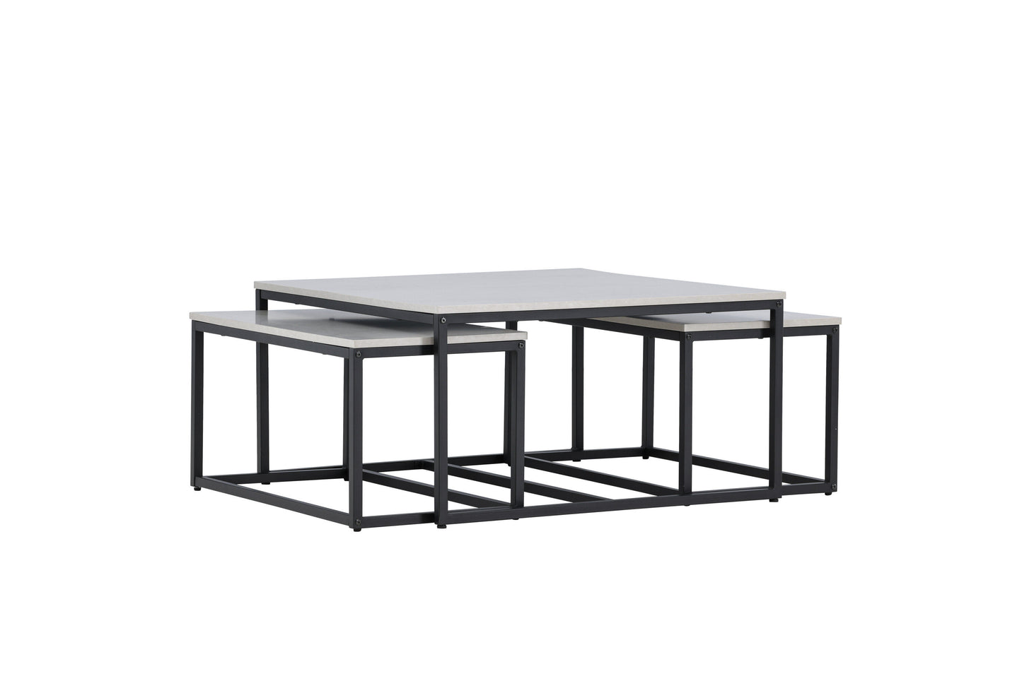 Solna Couchtisch 3er Set auf MDF/Stahl in Steinoptik