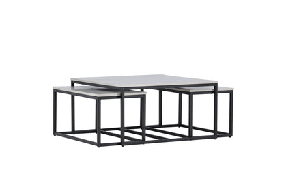 Solna Couchtisch 3er Set auf MDF/Stahl in Steinoptik
