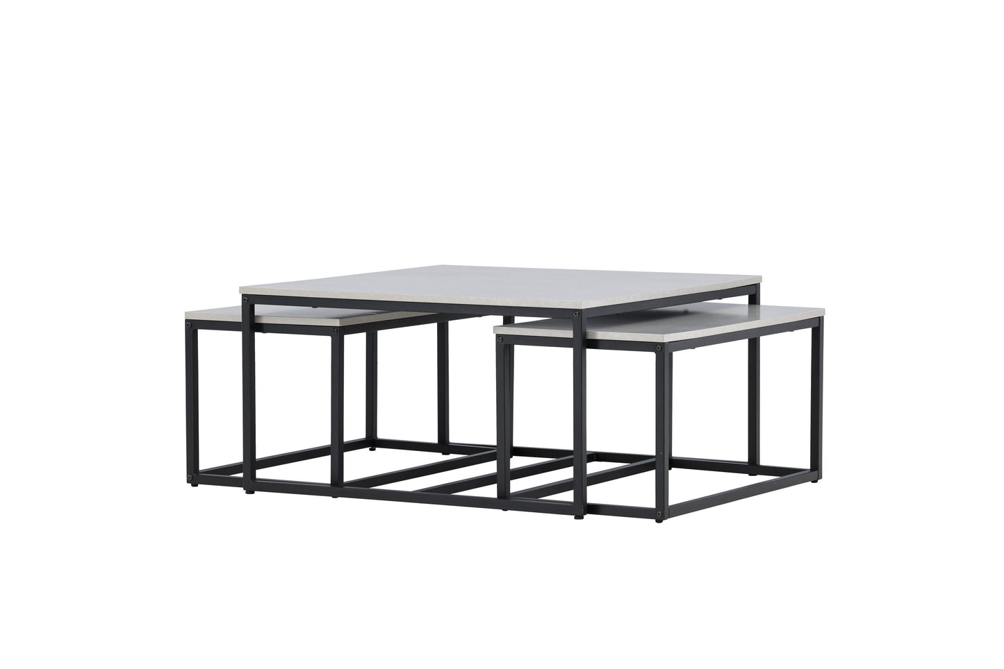 Solna Couchtisch 3er Set auf MDF/Stahl in Steinoptik