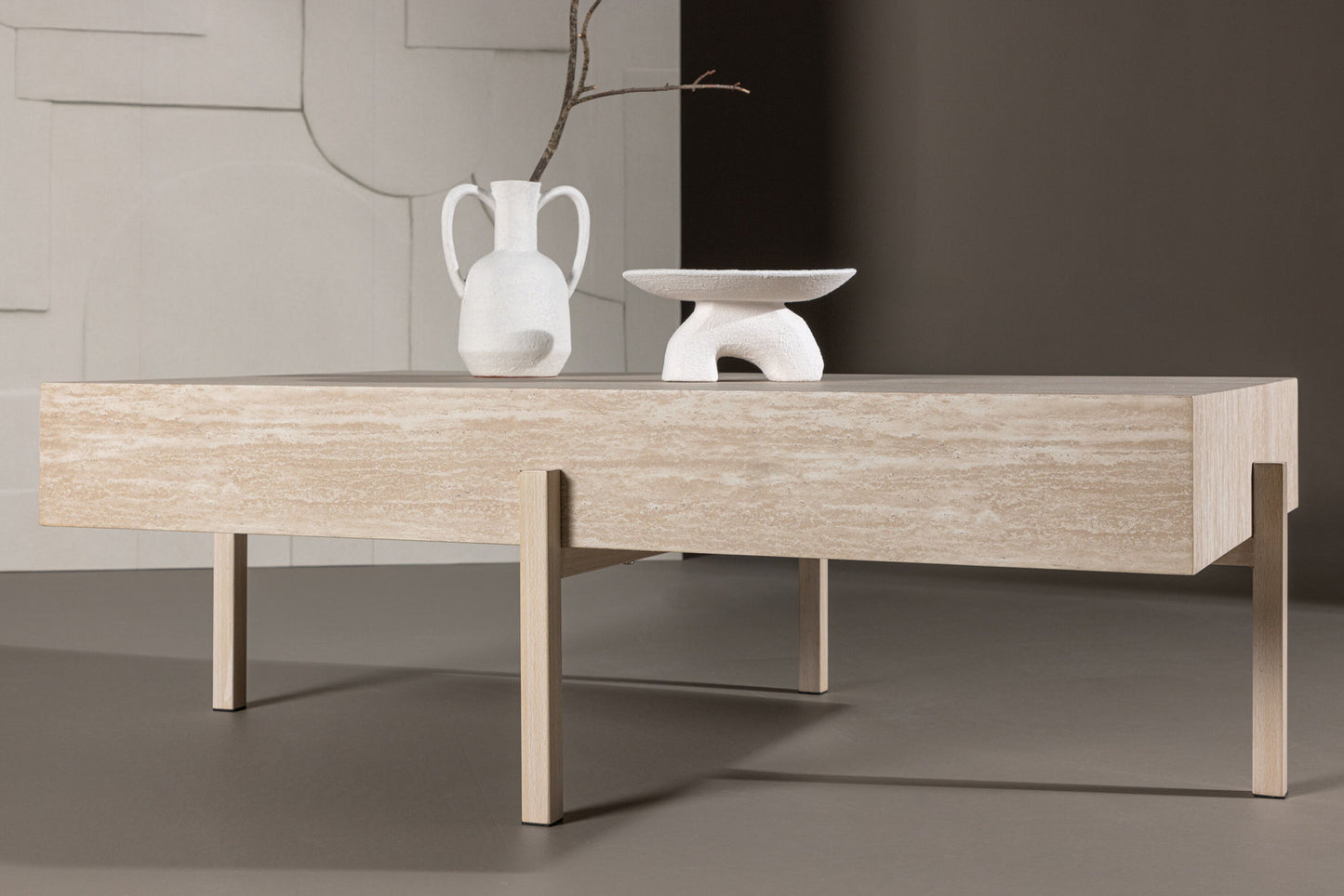 Vadholmen Couchtisch in Travertin-Optik, FSC 100%