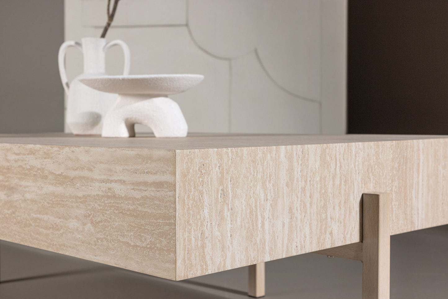 Vadholmen Couchtisch in Travertin-Optik, FSC 100%
