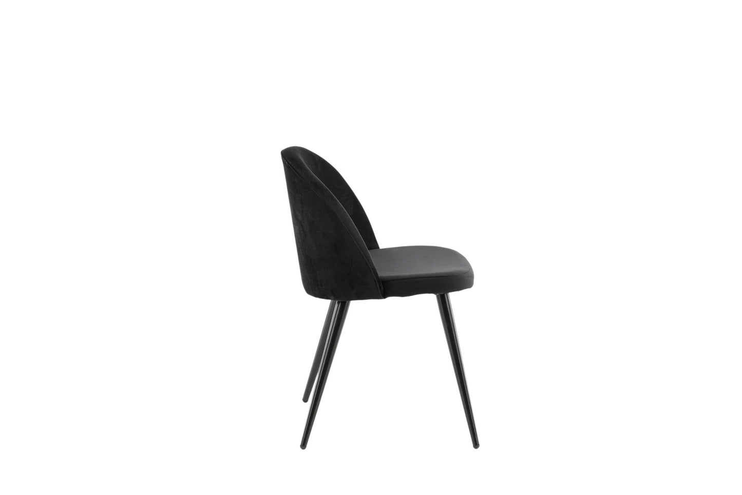 2er-Set Esszimmerstühle Velvet, Schwarze Samt-Optik