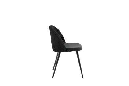 2er-Set Esszimmerstühle Velvet, Schwarze Samt-Optik