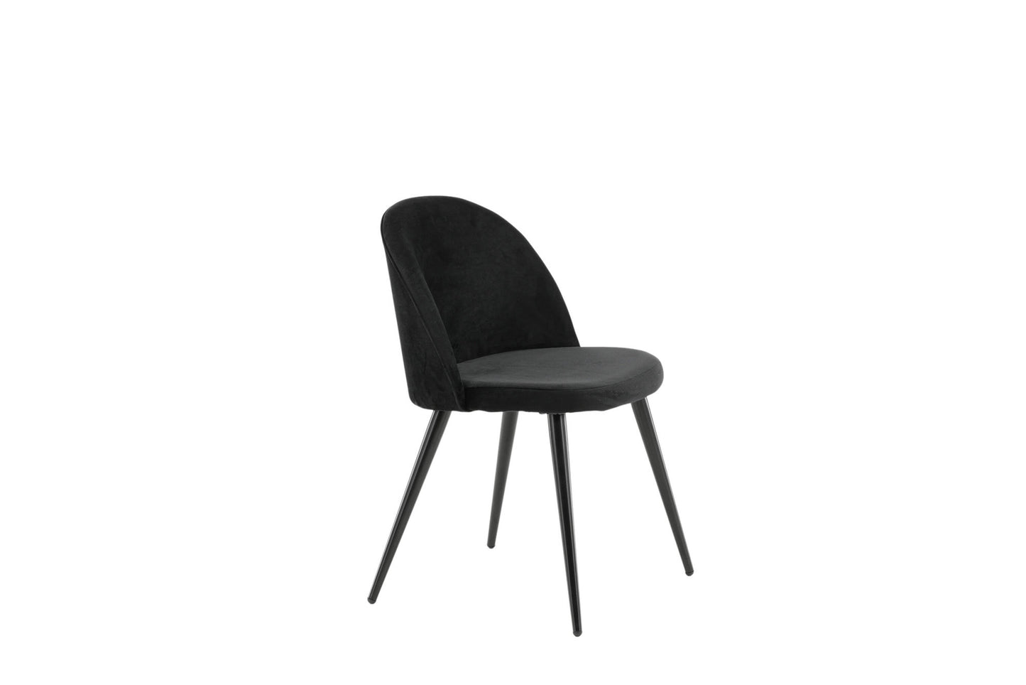 2er-Set Esszimmerstühle Velvet, Schwarze Samt-Optik