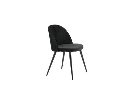 2er-Set Esszimmerstühle Velvet, Schwarze Samt-Optik
