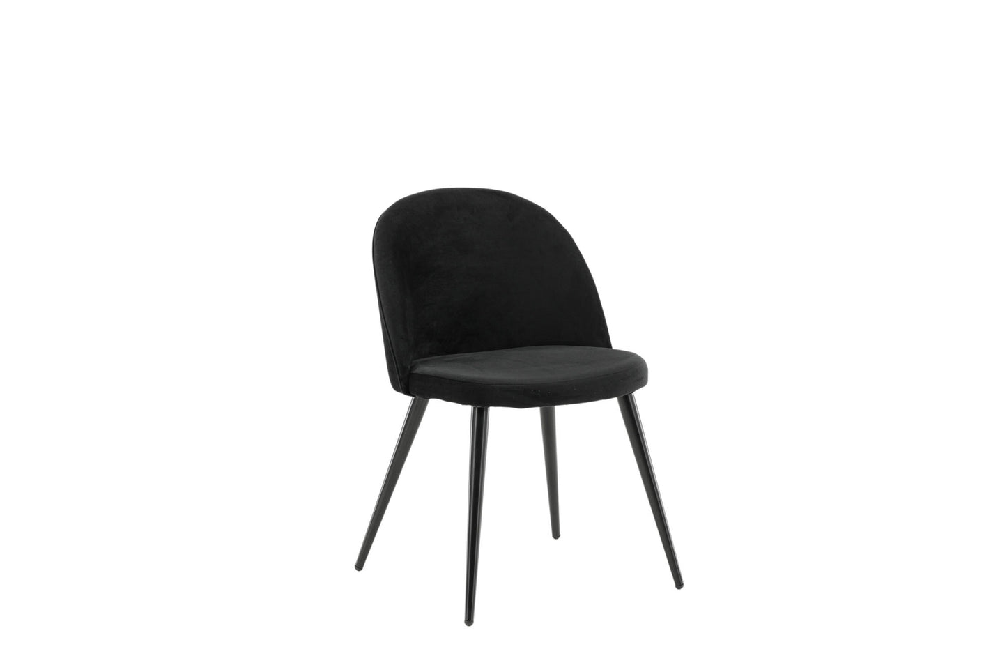 2er-Set Esszimmerstühle Velvet, Schwarze Samt-Optik