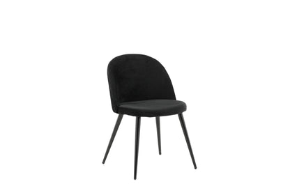 2er-Set Esszimmerstühle Velvet, Schwarze Samt-Optik