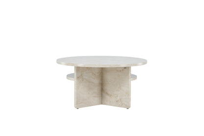 Ålesund Couchtisch auf MDF in Marmoroptik, Ø 85cm