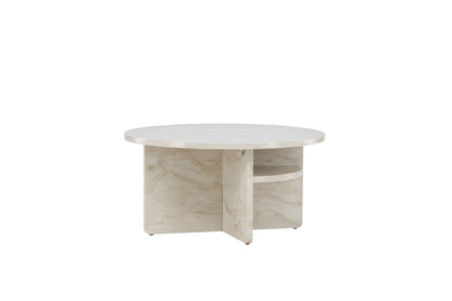 Ålesund Couchtisch auf MDF in Marmoroptik, Ø 85cm