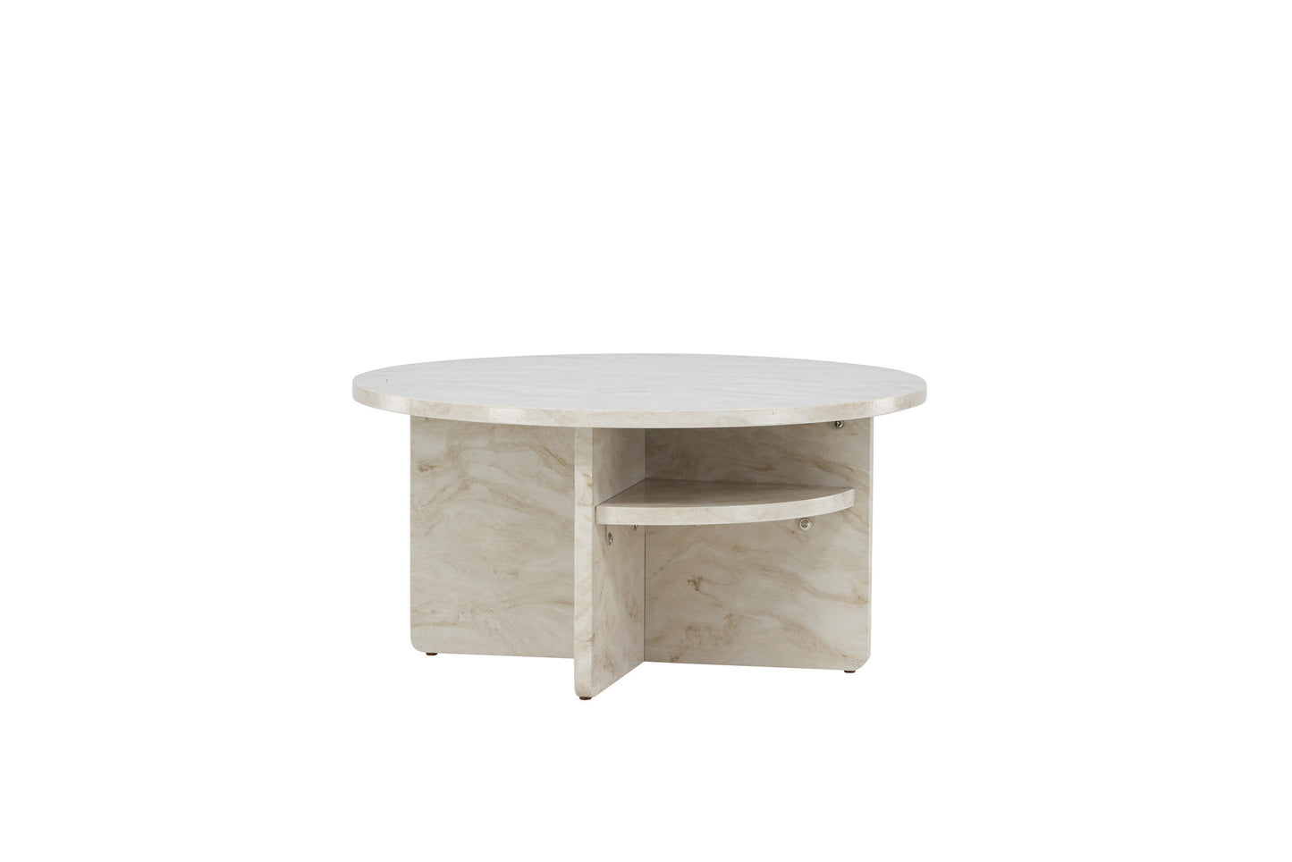 Ålesund Couchtisch auf MDF in Marmoroptik, Ø 85cm