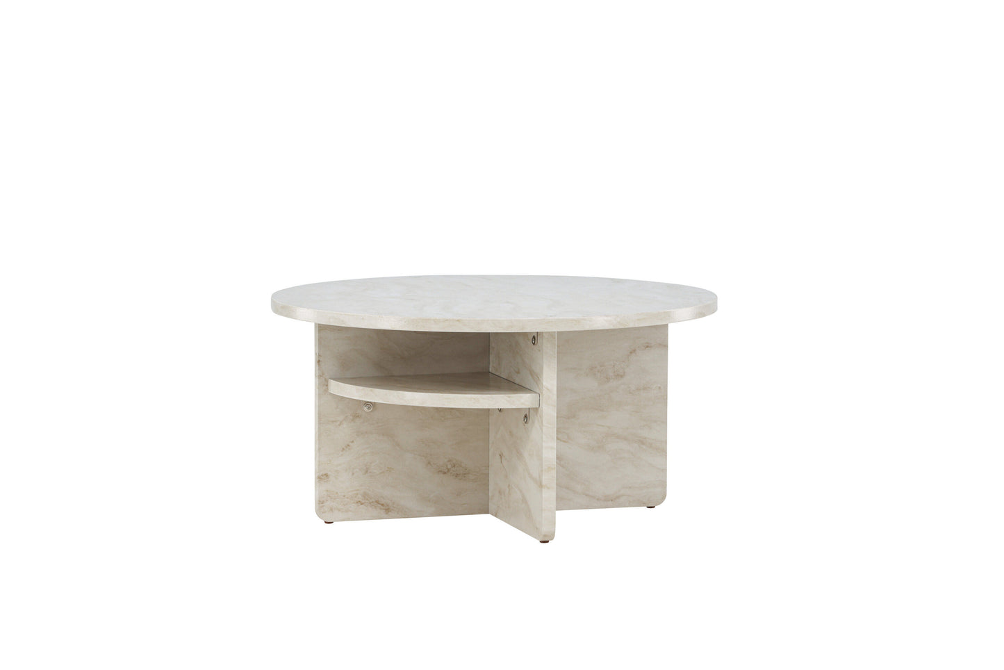 Ålesund Couchtisch auf MDF in Marmoroptik, Ø 85cm