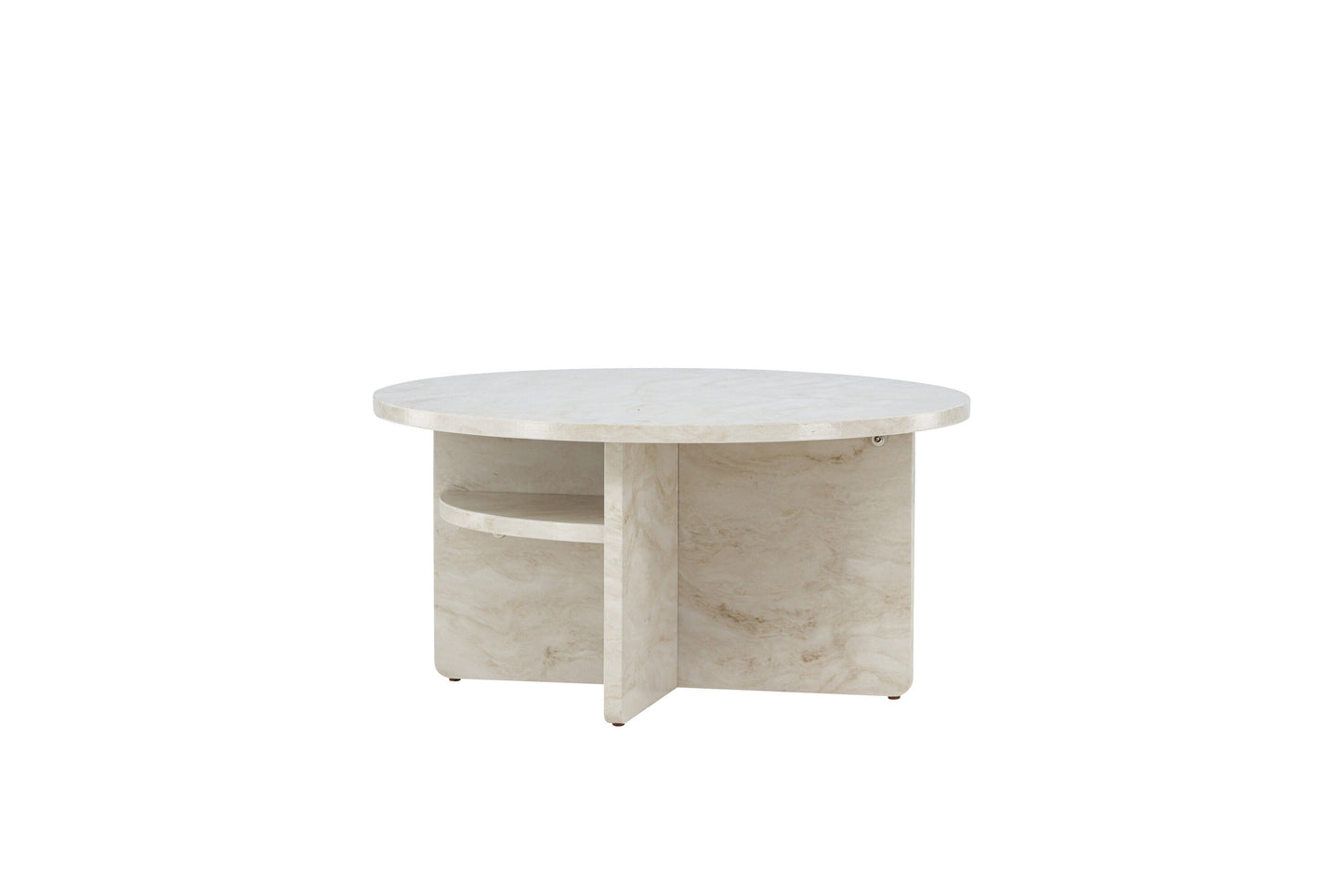 Ålesund Couchtisch auf MDF in Marmoroptik, Ø 85cm