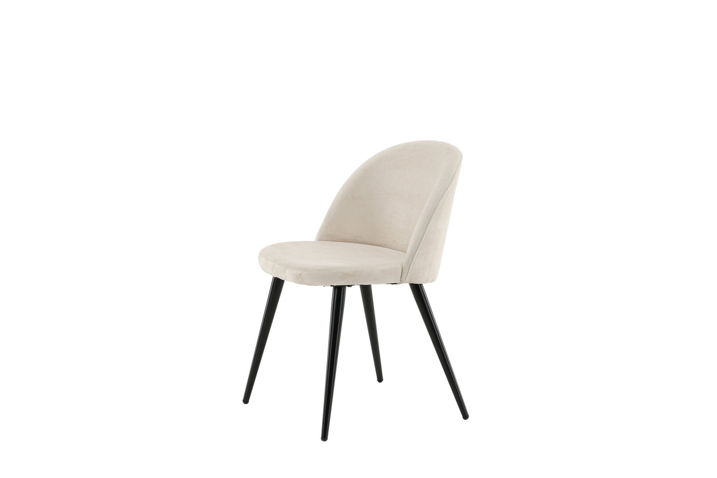 2er-Set Esszimmerstühle Velvet, Creme/Weiße Samt-Optik